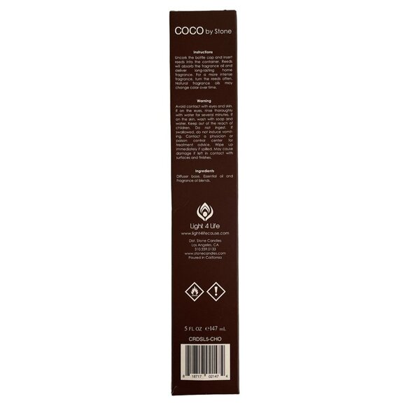 Coco By Stone Diffuser Smells Like Chocolate Reed Diffuser 5 Fl Oz Cacao Vanilla - Picture 2 of 7